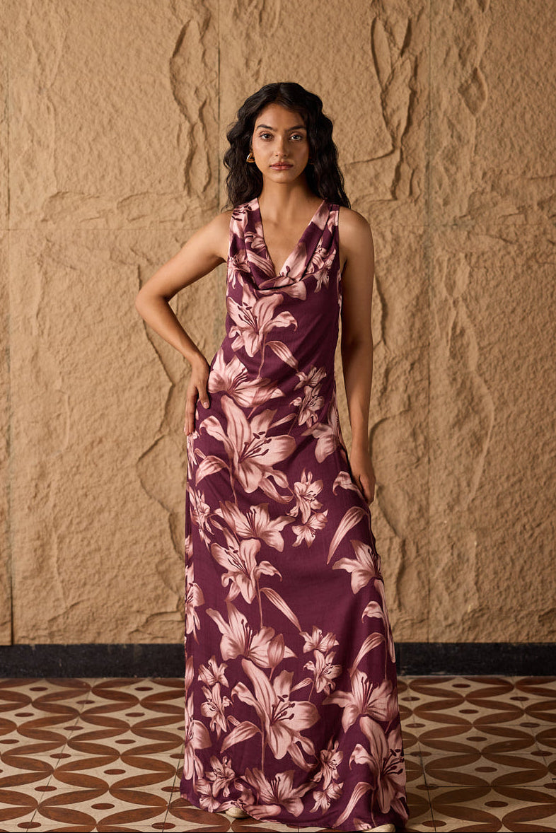 Caldra Cowl Dress