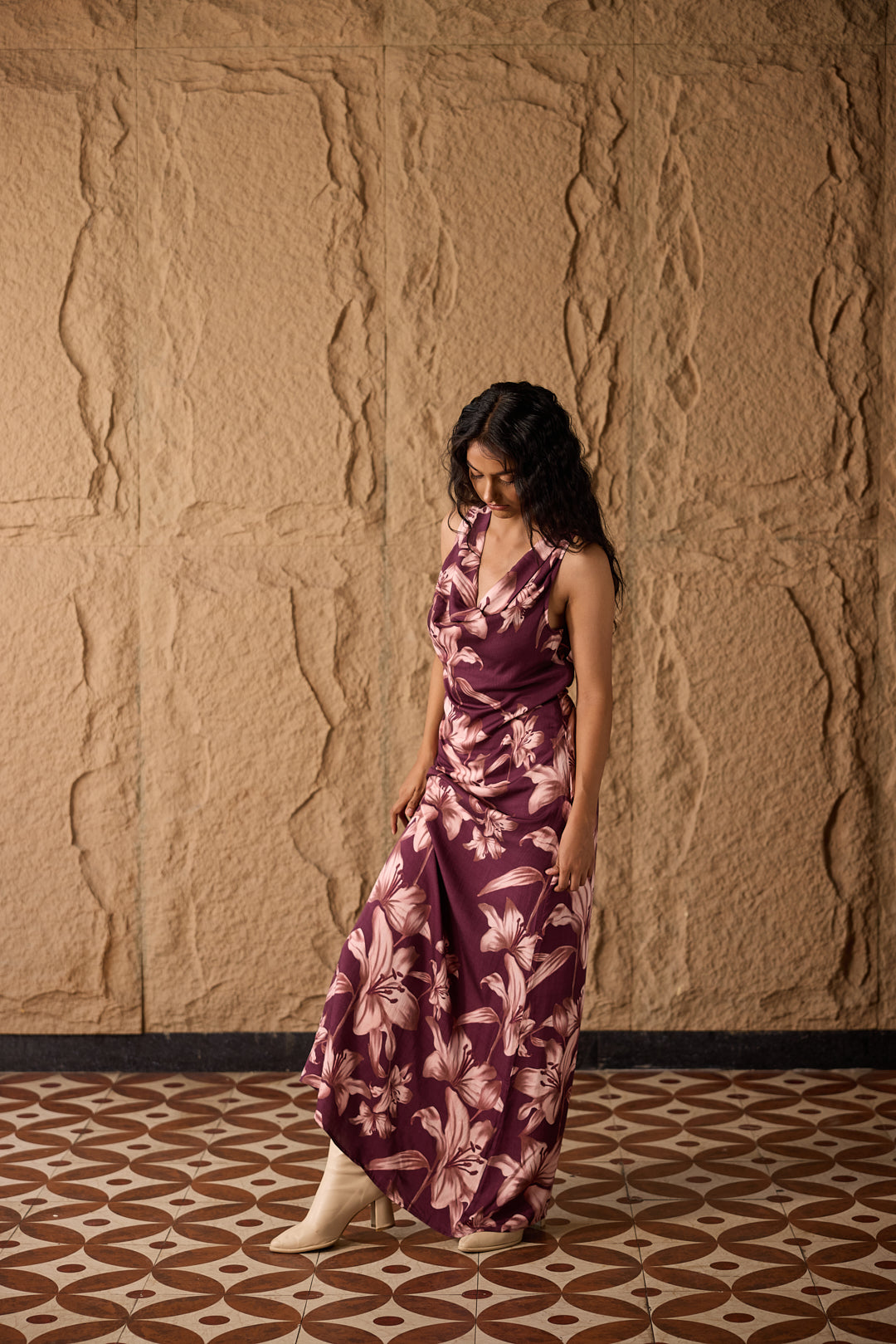 Caldra Cowl Dress